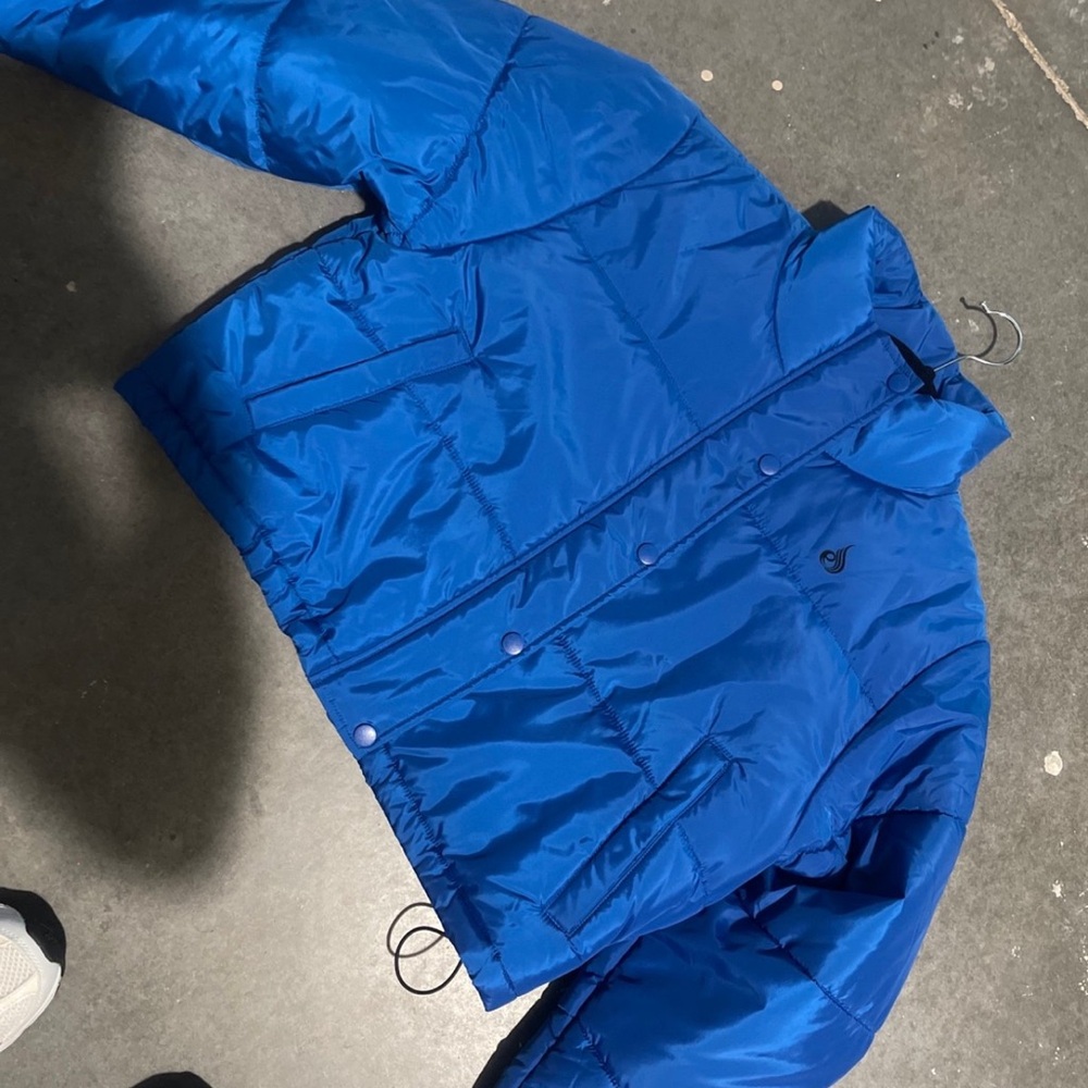 Women’s Blue cropped Puffer Jacket